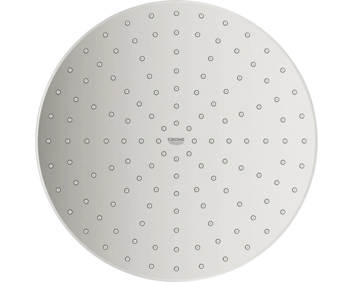 Runde Duschbrause mit mehreren Düsen und Grohe Logo