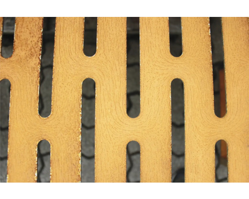 Nahaufnahme einer perforierten Metallplatte