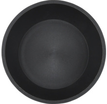 Schwarzer Pflanztopf aus Kunststoff von oben