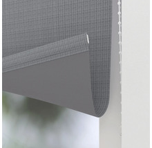 Graues Rollo mit Kettenzug zur Fensterdekoration