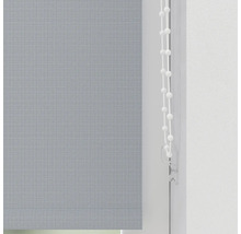 Graues Stoffrollo mit Kettenzug zur Fensterdekoration