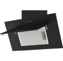 Schwarze Dunstabzugshaube mit Metallfilter