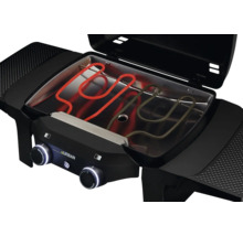 Elektrischer Grill mit Heizelementen und Bedienknöpfen