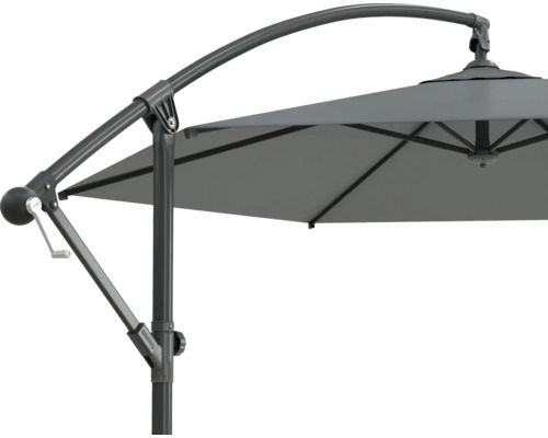 Freiarmschirm mit Kurbelmechanismus