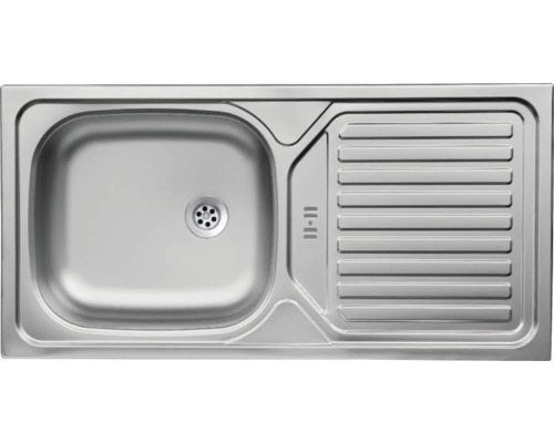 Spüle aus Edelstahl mit Abtropffläche