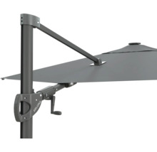 Detailansicht eines Soluna Sonnenschirms mit Kurbelmechanismus