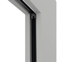 Detailansicht einer Schiebetürführung mit Bürstendichtung