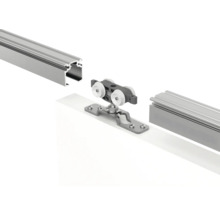 Schiebetürbeschlag mit Laufschiene zur Montage