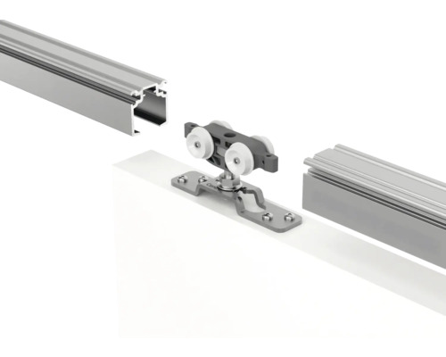 Schiebetürbeschlag mit Laufschiene zur Montage