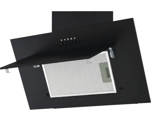 Schwarze Dunstabzugshaube mit Metallfilter