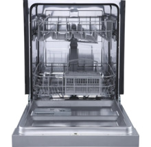 Offener Geschirrspüler mit Innenraum und Spülkörben