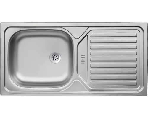 Spülbecken aus Edelstahl mit Abtropffläche