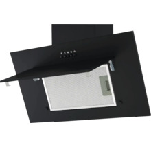 Dunstabzugshaube aus Metall mit Filter und Bedienknöpfen