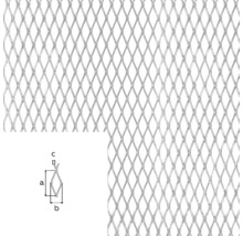 Gittergewebe mit Rautenmuster und schematischer Darstellung