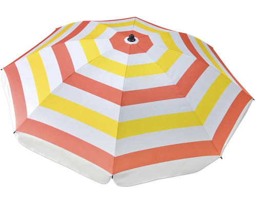 Gestrandeter Sonnenschirm mit Streifen