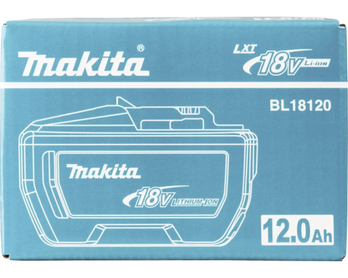 Makita Akku BL18120, 18 Volt, 12.0 Amperestunden auf Verpackung