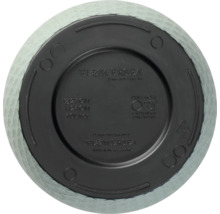 Unterseite eines Blumentopfes mit Größenangaben und Herstellerinformationen