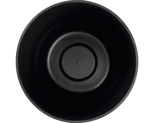 Schwarzer Pflanztopf von oben