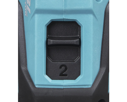 Detailaufnahme einer Geschwindigkeitsregelung mit der Ziffer 2 an einem Elektrowerkzeug