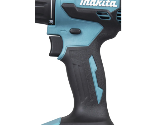 Detailansicht eines Akkuschraubers von Makita mit Griff