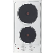 Edelstahl Elektrokochfeld mit zwei Kochzonen und Drehreglern