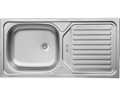 Spülbecken aus Edelstahl mit Abtropffläche