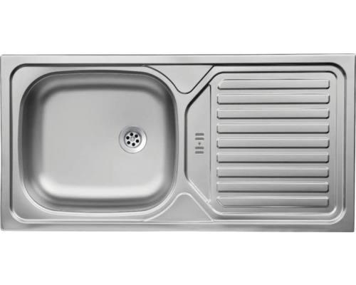 Spüle aus Edelstahl mit Abtropffläche