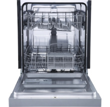 Geöffneter Geschirrspüler mit Innenraum und Geschirrkörben