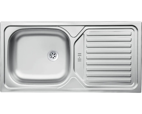 Spülbecken aus Edelstahl mit Abtropffläche