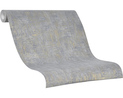 Tapetenrolle mit abstraktem Muster in Grau und Gold