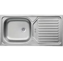 Spüle aus Edelstahl mit Abtropffläche