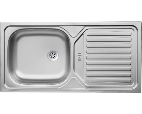 Spüle aus Edelstahl mit Abtropffläche