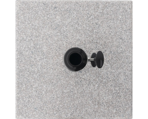 Blick von oben auf eine Schirmständerplatte mit Halterung