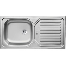 Spüle aus Edelstahl mit Abtropffläche