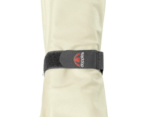 Doppler Logo auf einem Klettband um eine Schutzhülle gewickelt