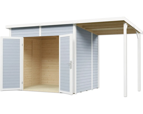 Holzgartenhaus mit Doppeltür und Vordach