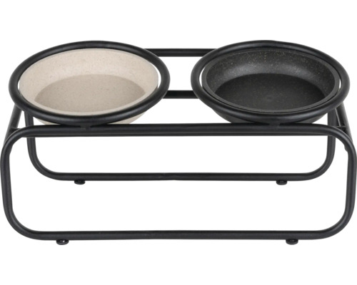 Doppelter Futternapf mit Metallgestell für Haustiere
