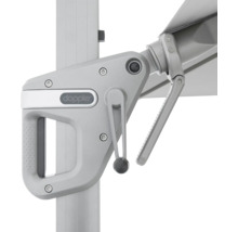 Detailansicht eines Sonnenschirmmechanismus mit Doppler Logo