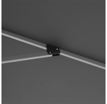 Detailansicht eines Pavillons mit Gestänge und Verbindungselement