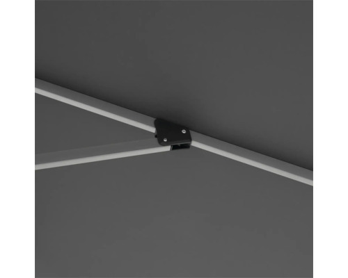 Detailansicht eines Pavillons mit Gestänge und Verbindungselement