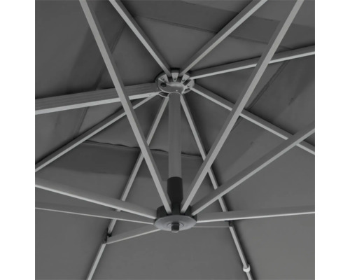 Detailansicht des Gestells eines Sonnenschirms