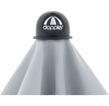 Doppler Logo auf einem Sonnenschirm