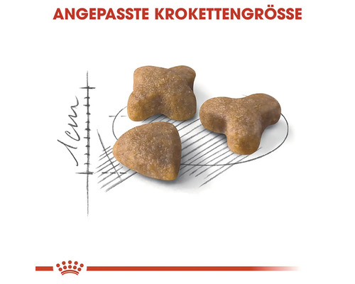 Drei Krokettenteile mit angepasster Krokettengröße