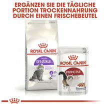 Royal Canin Sensible 33 Trockenfutter und Royal Canin Instinctive Feuchtfutter für Katzen