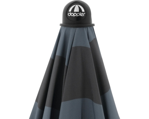 Doppler Logo auf einem Regenschirm