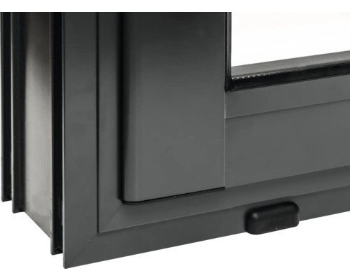 Detailansicht eines grauen Fensters