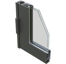 Schnittansicht eines Aluminiumfensters mit Doppelverglasung