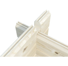 Detailansicht Eckverbindung von Blockbohlen