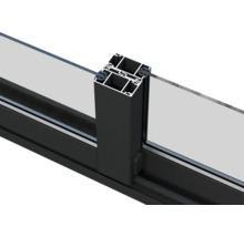 Schnittansicht eines Aluminiumfensters mit Isolierglas