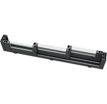 Schnittansicht eines Fensterprofils aus Kunststoff mit Glas